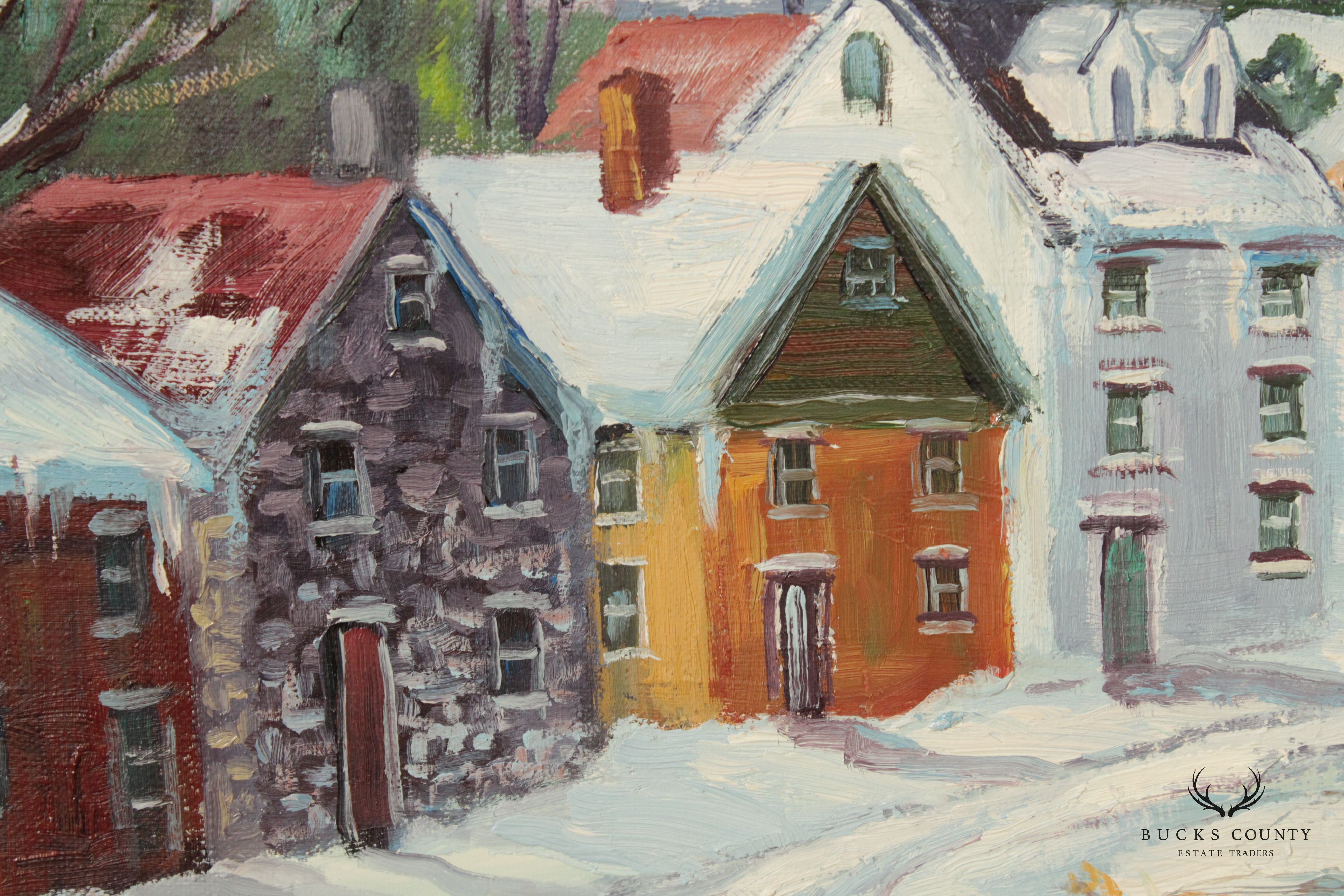 Ann Yost Whitesell 'Side Street in Bethlehem' Original Oil Painting