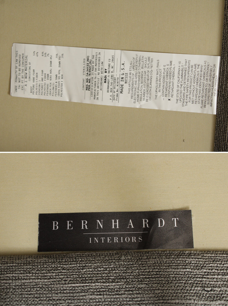 Bernhardt Palisades Modern Grey 108" Long Sofa
