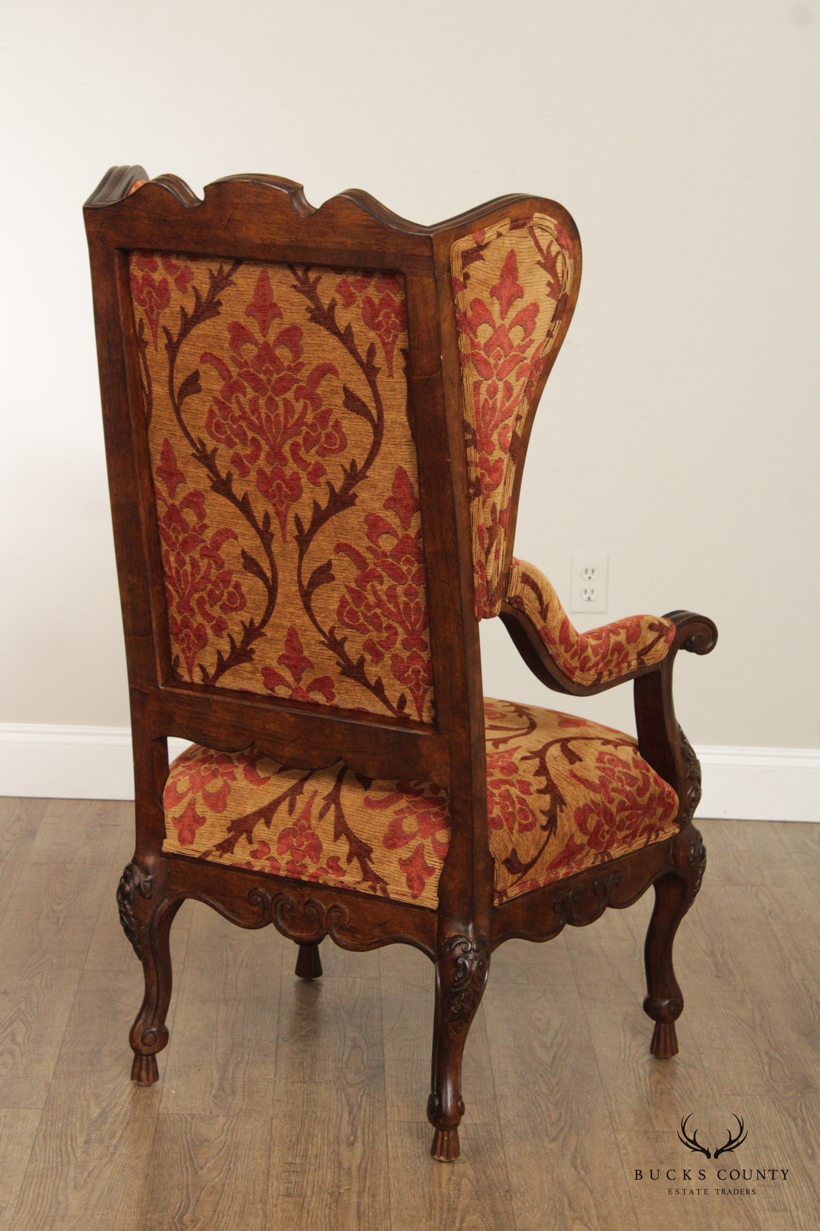 Century French Louis XV Provincial Style Wing Back Armchair