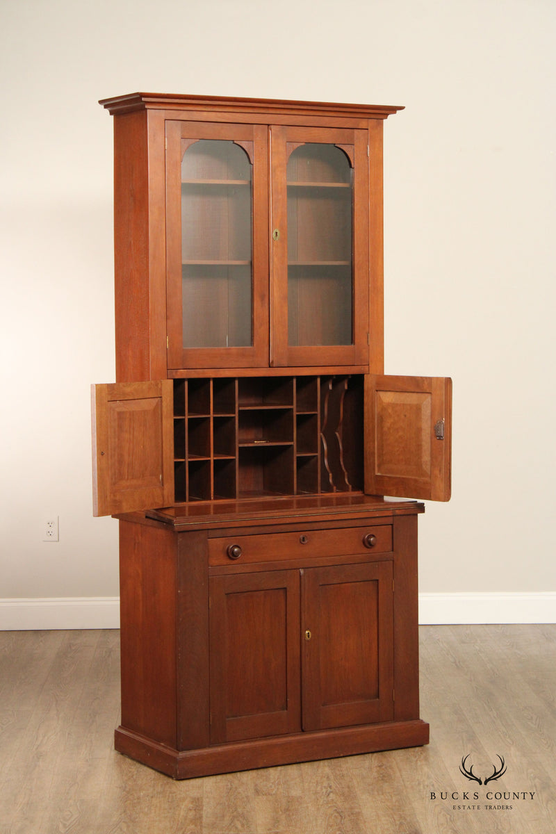 Antique American Walnut Secretary Bookcase