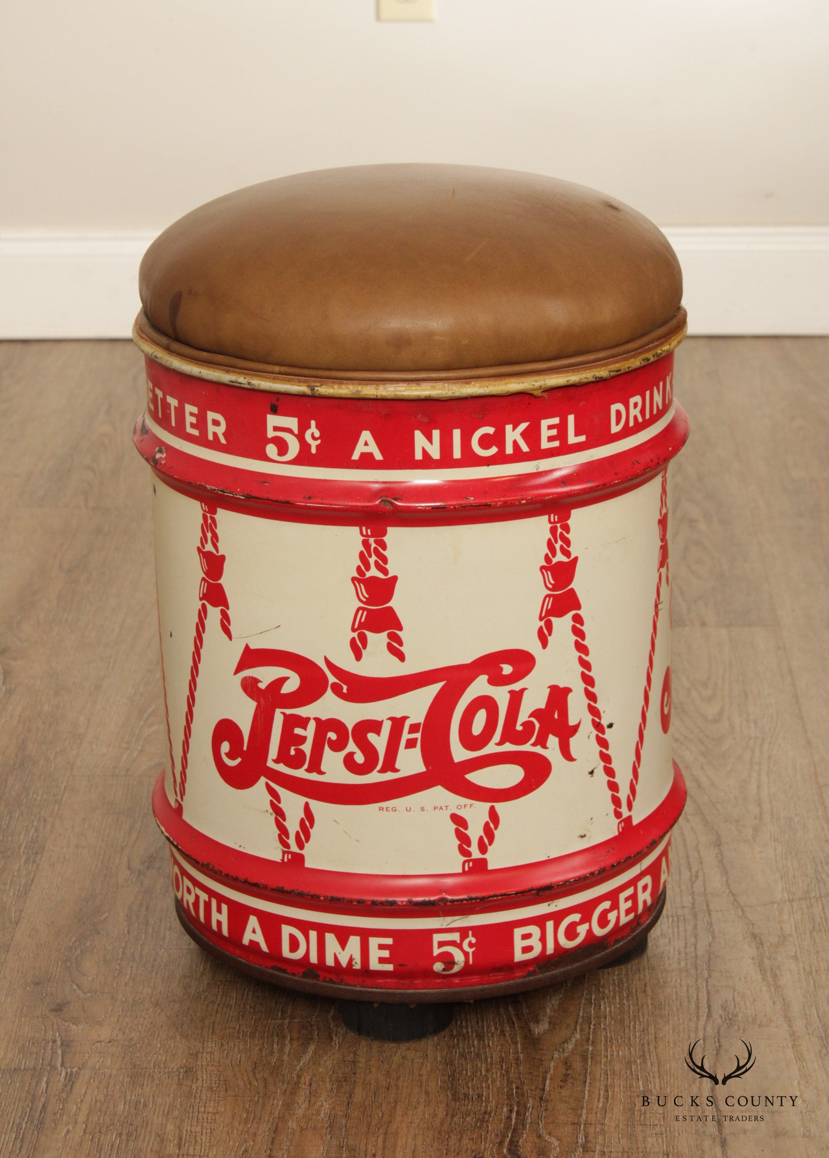 Vintage Pepsi Cola 10-Gallon Barrel Stool