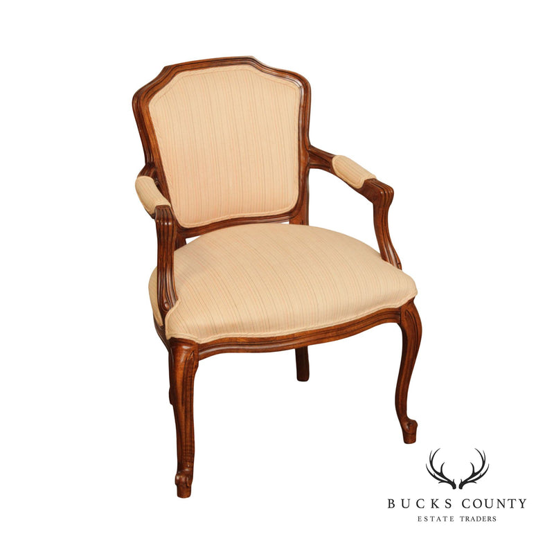 French Louis XV Style Carved Fauteuil Armchair