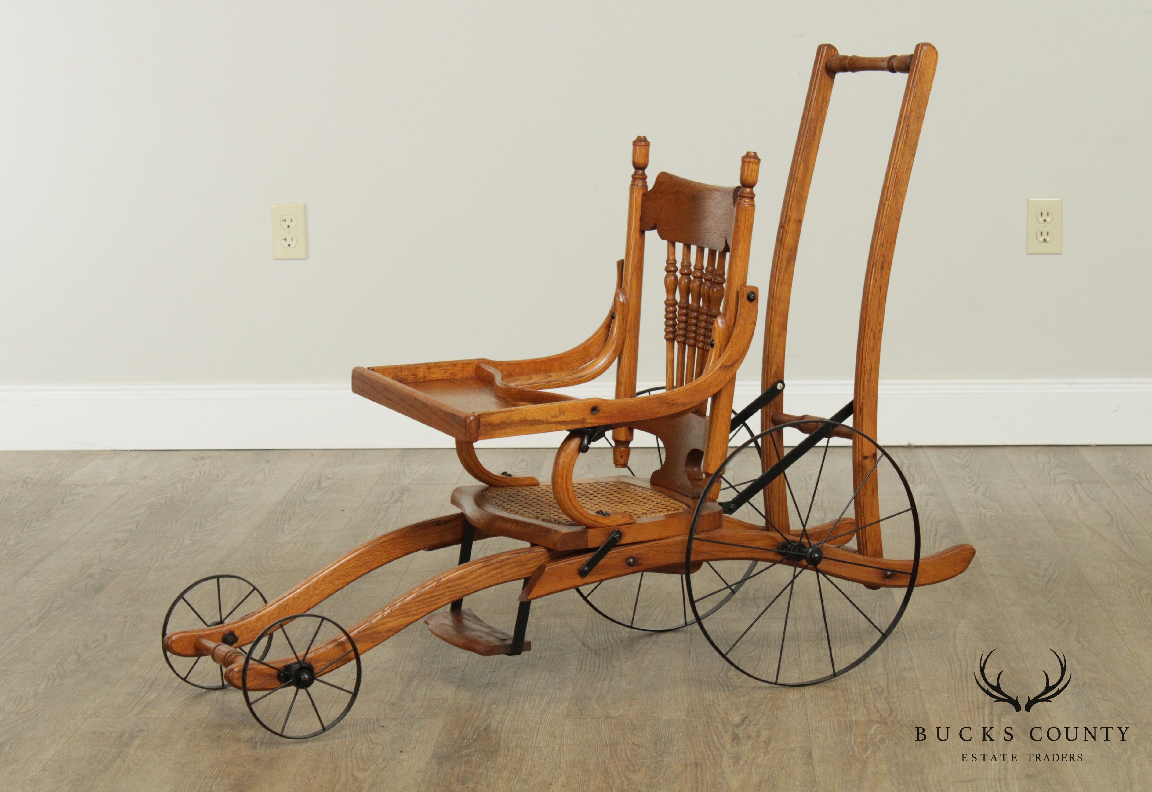 Antique Victorian Convertible High Chair Stroller