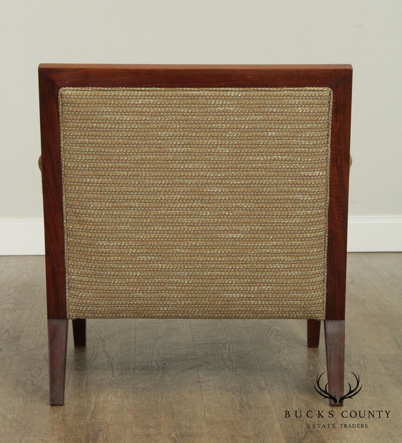Mid Century New Hope School Walnut Upholstered Lounge Chair