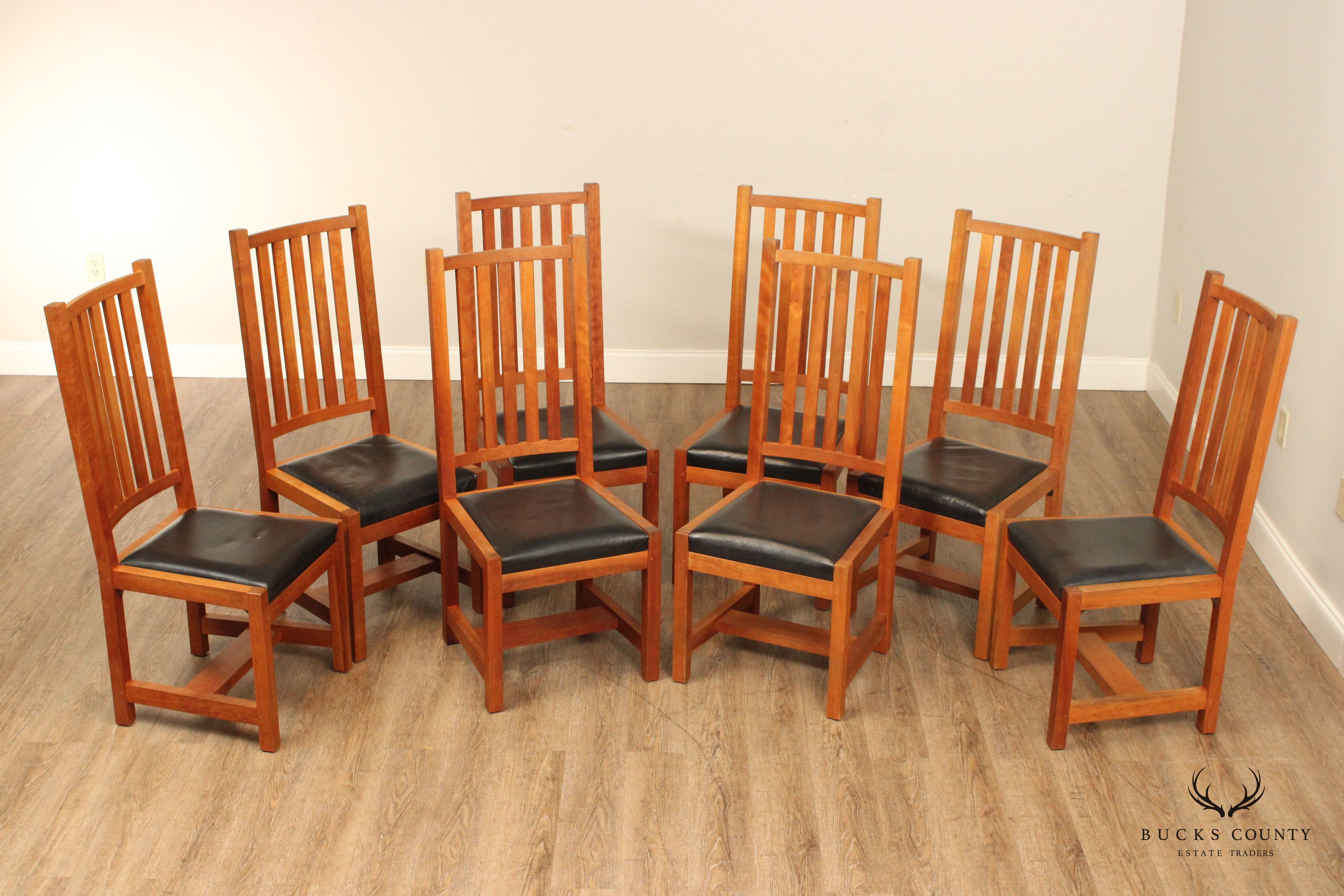 Thomas Moser Mission Style Set Eight Cherry Dining Chairs