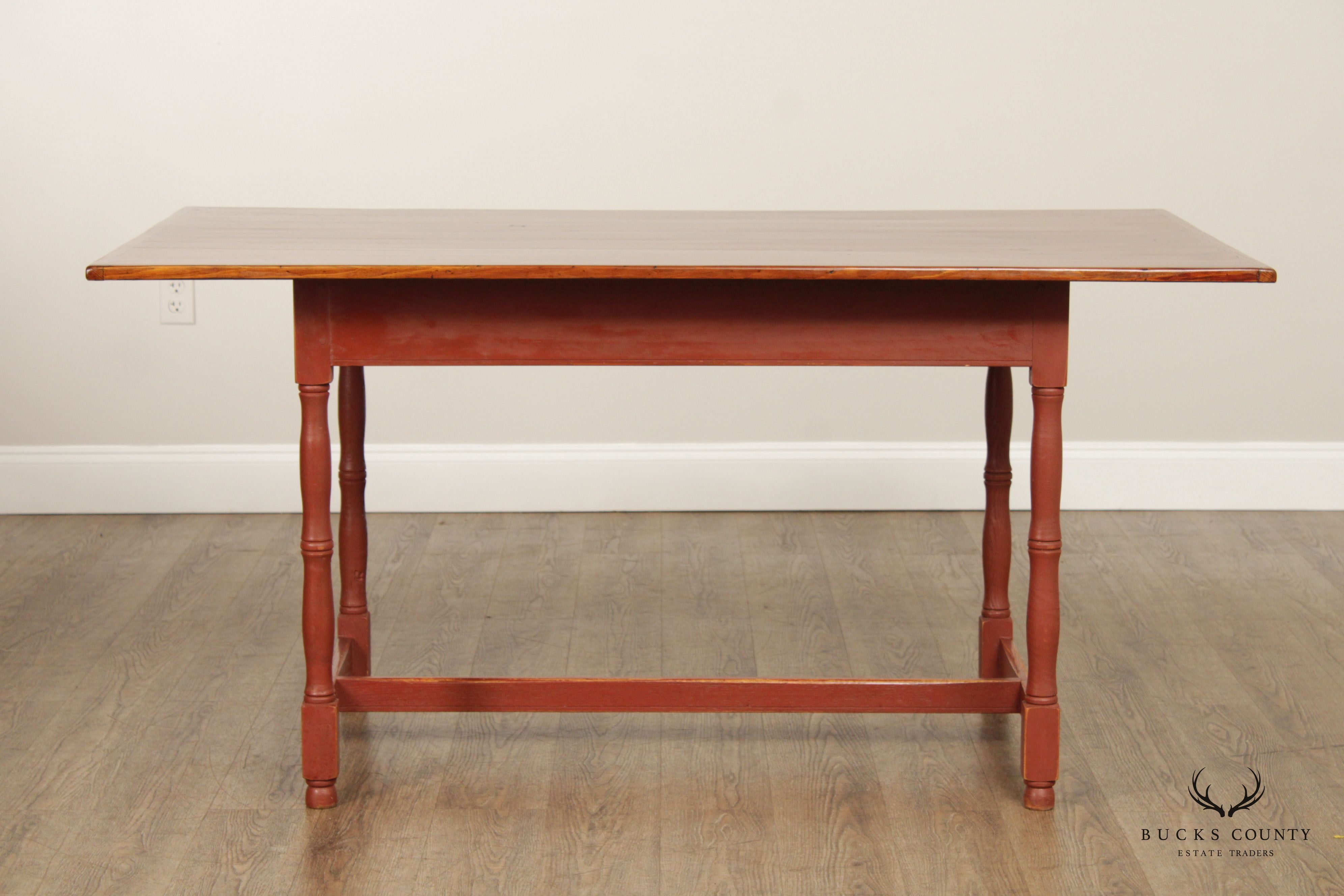 B. MacIntosh Farmhouse Style Painted Pine Dining Table