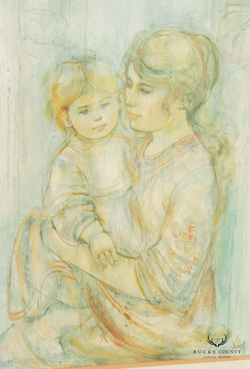 Edna Hibel Impressionist Style 'Beatrice and Baby' Lithograph