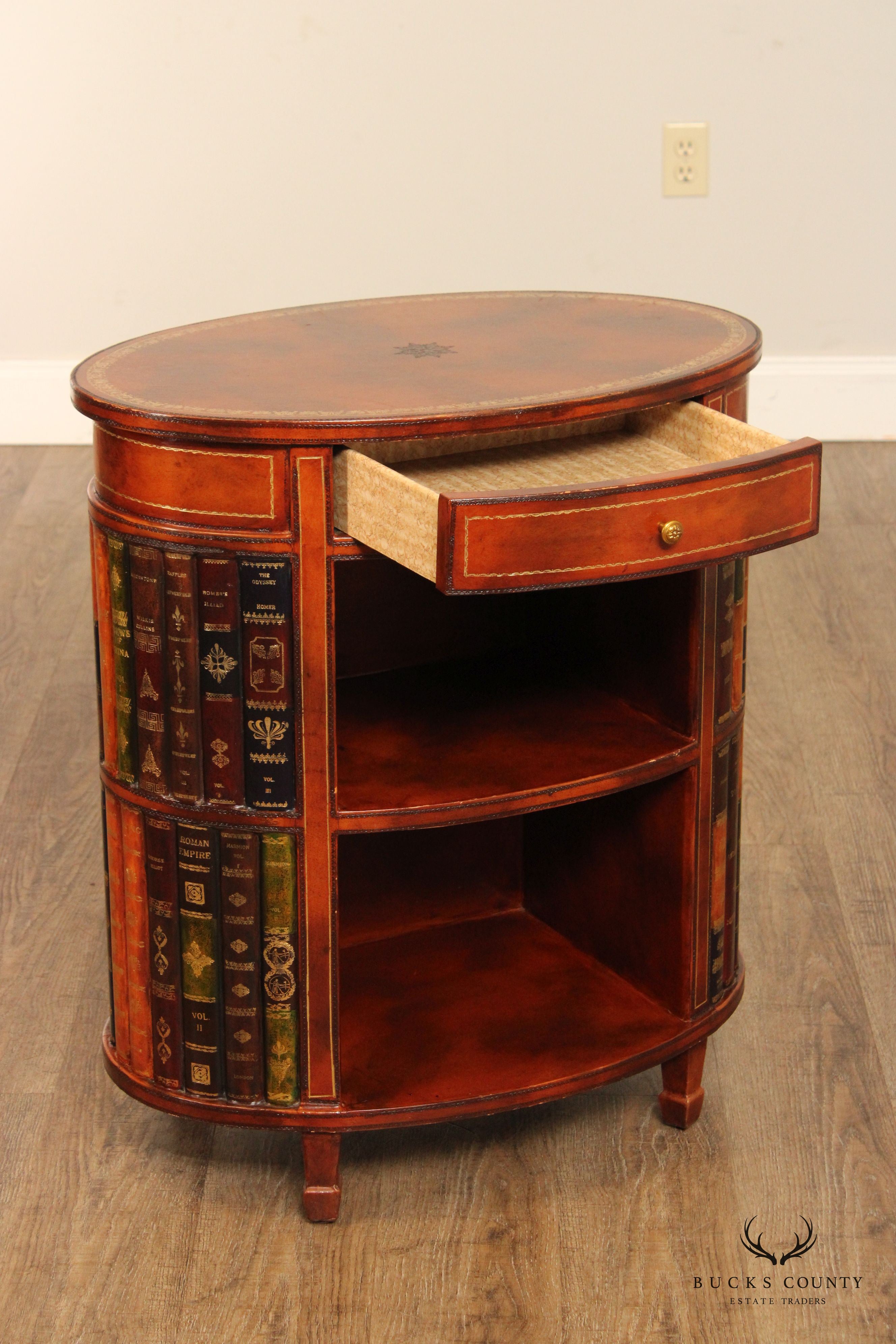 Maitland Smith English Regency Style Mahogany Oval Side Table