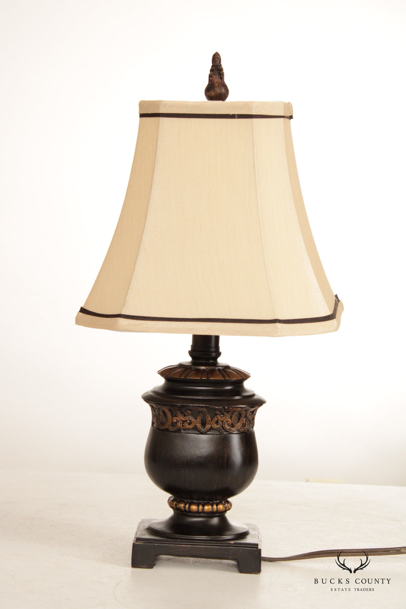 Regency Style Pair of Painted Urn Table Lamps