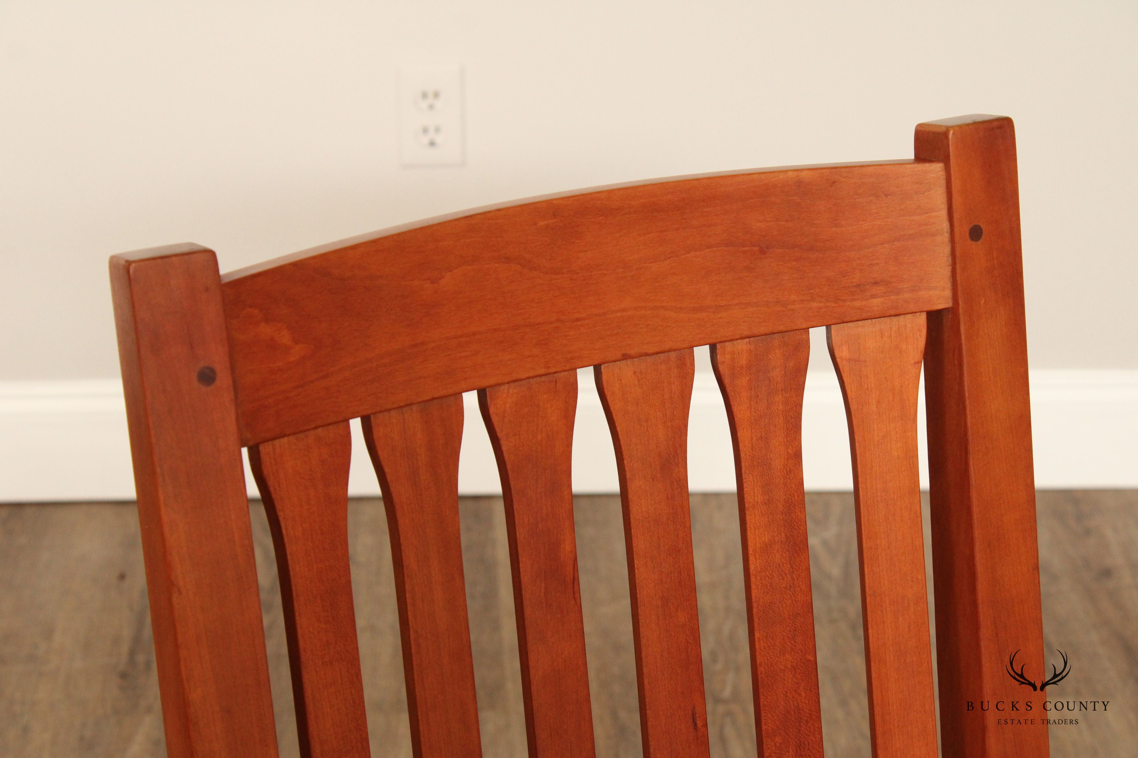 Stickley Mission Collection Set of Four Cherry Cottage Dining Chairs