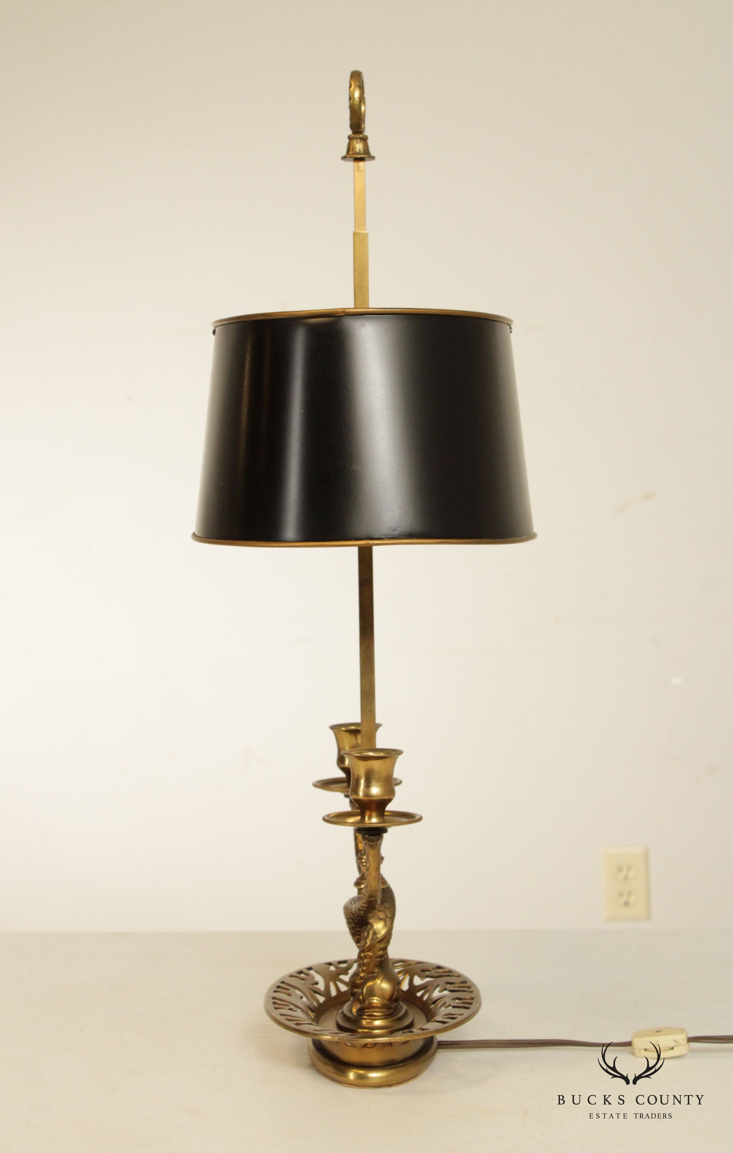 French Regency Style Brass Bouillotte Table Lamp