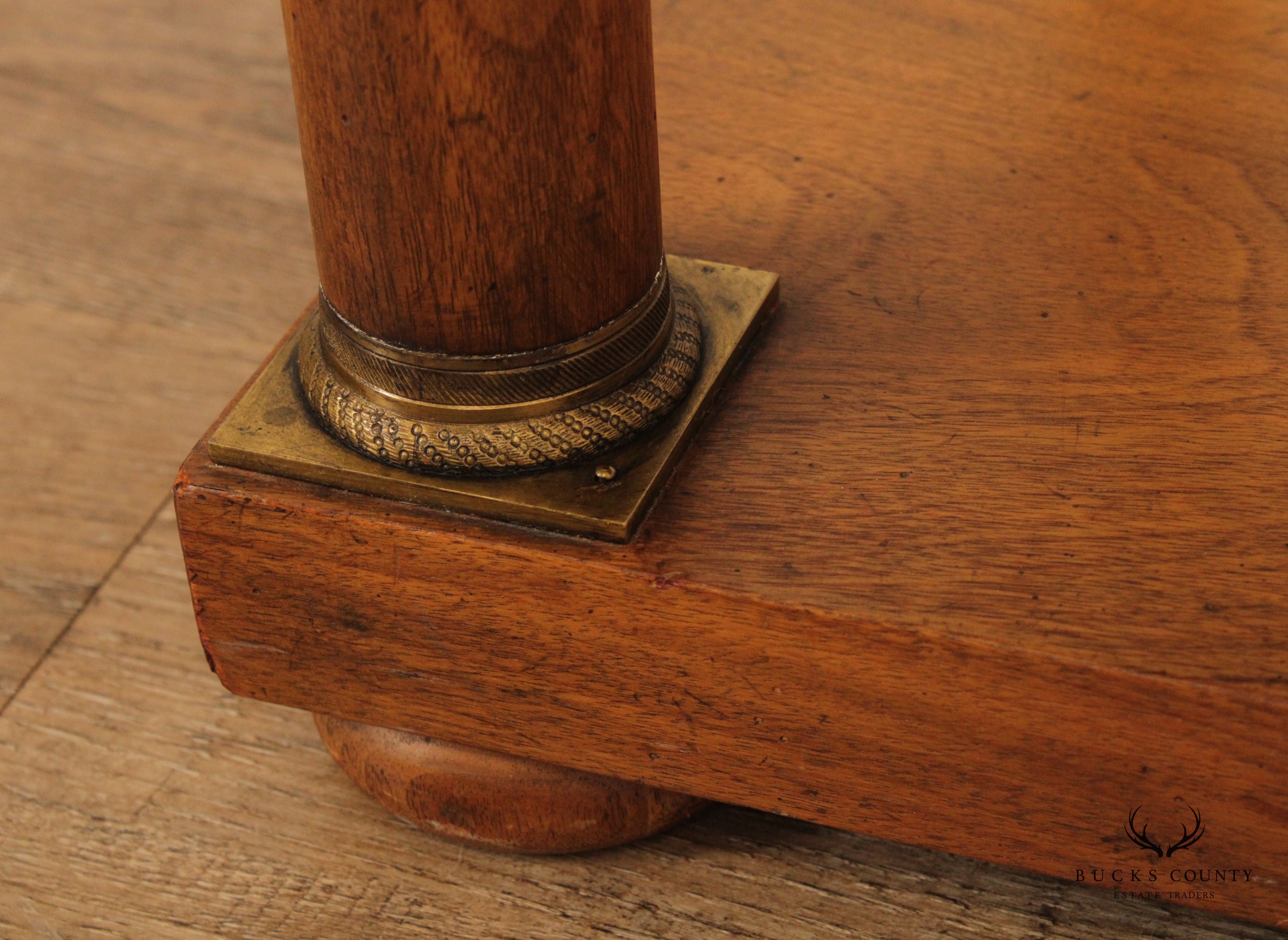 Empire Style Two-Tier Walnut Side Table