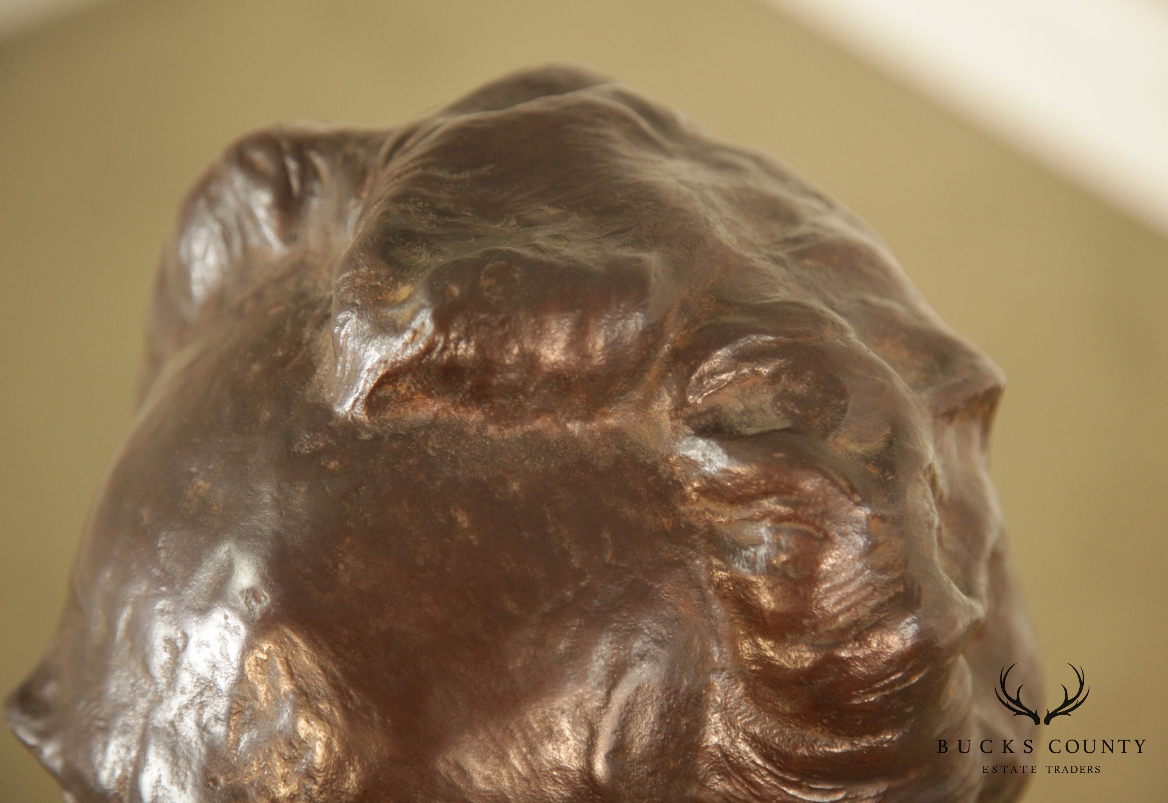 Lawrence Ludtke 1980s Bronze Bust Portrait