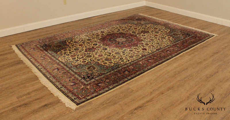 Persian Ispahan 9'10"x 6'7" Hand Knotted Wool Rug