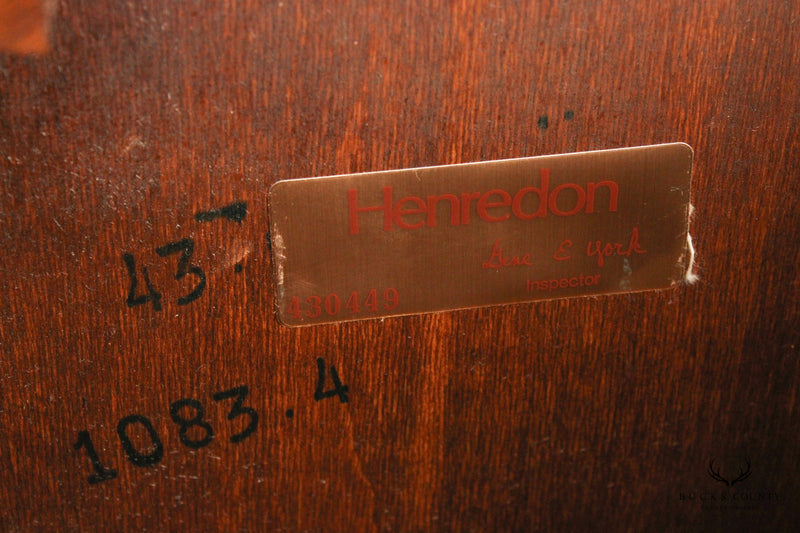 Henredon Charles X Burl Wood Round Cylinder Cabinet Side Table