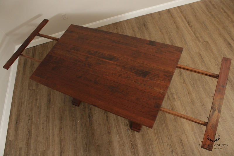 Hand Crafted Solid Cherry Expandable Trestle Dining table