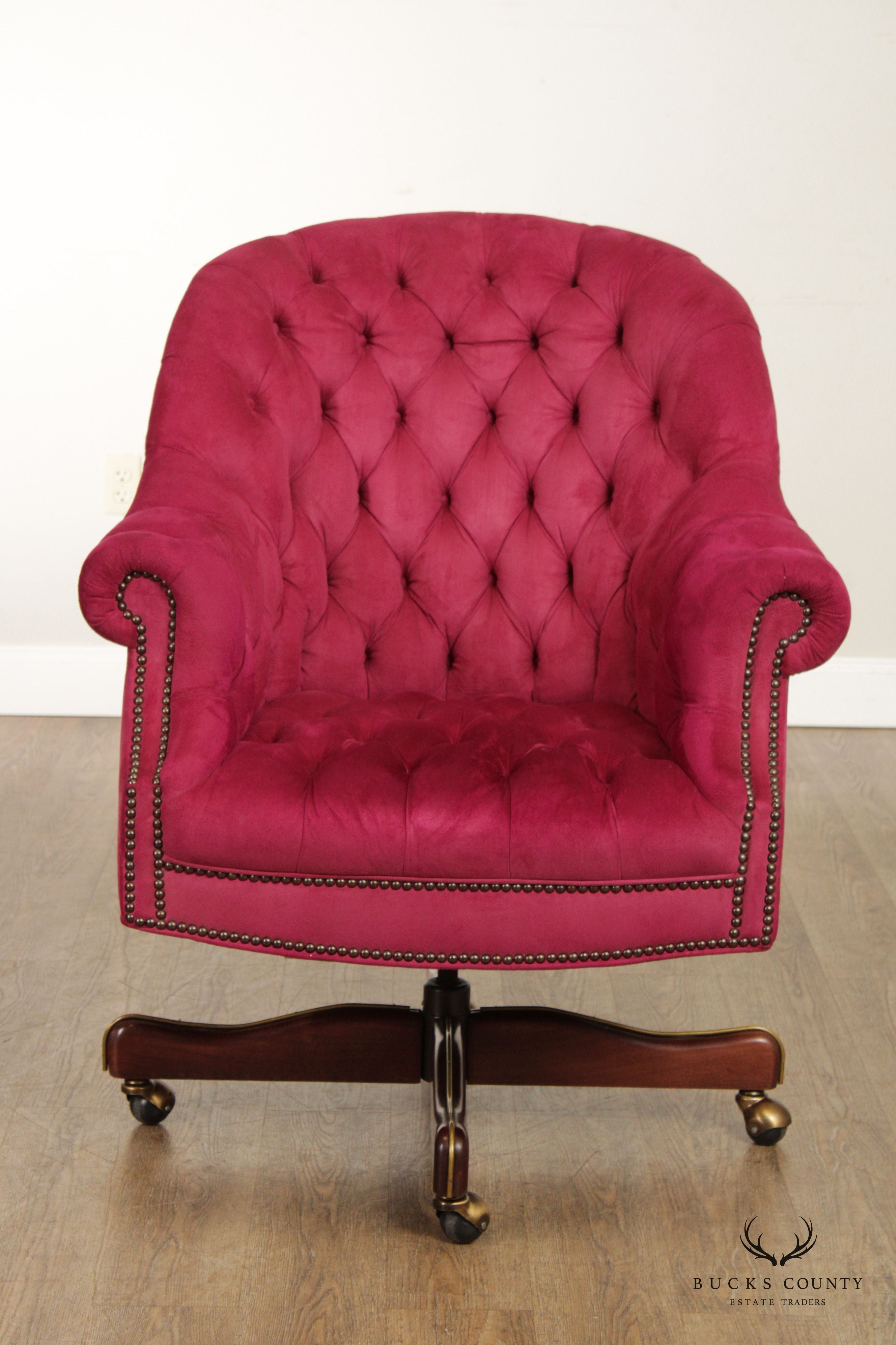 Custom Quality Tufted Upholstered Club Desk Chair