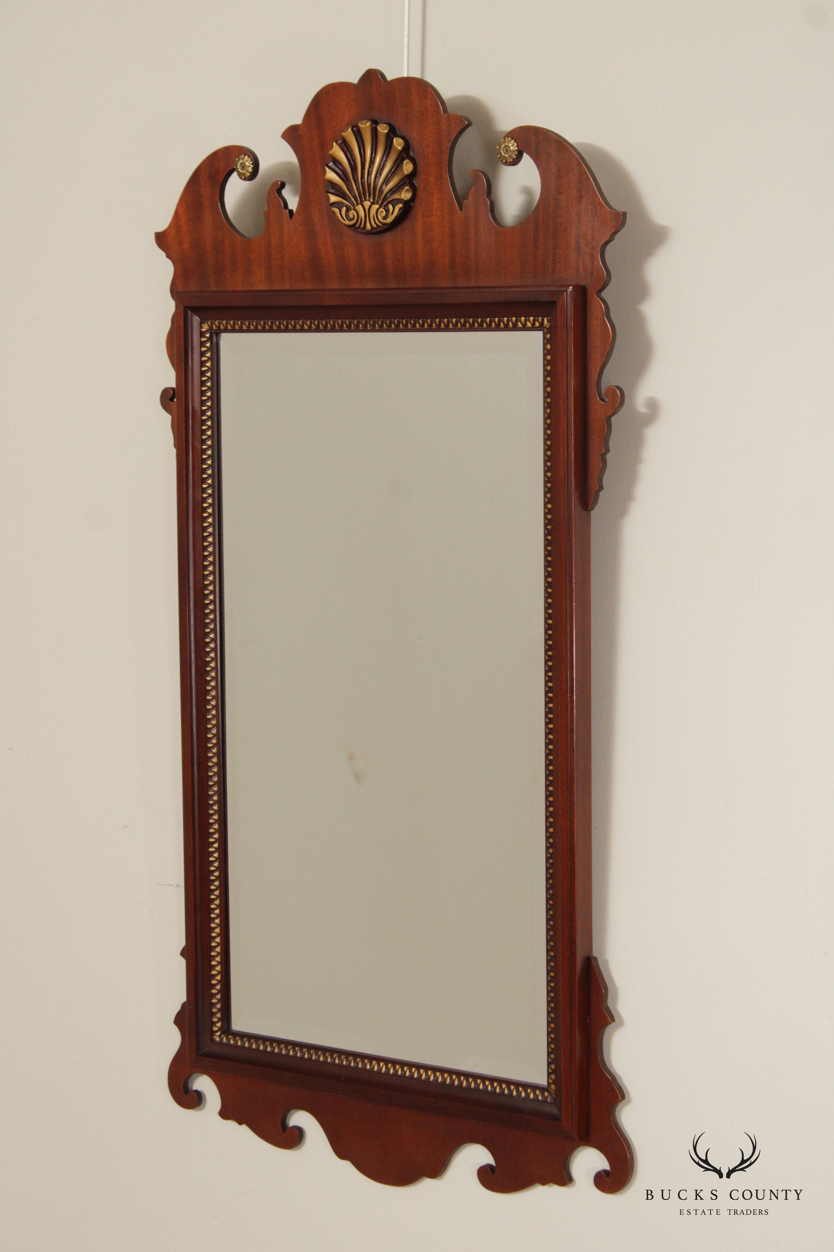 Chippendale Style Carved Mahogany Wall Mirror