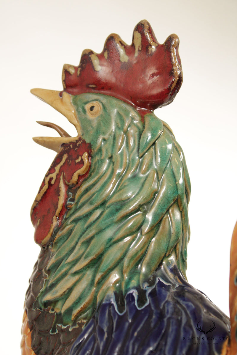 Chinese Export Vintage Painted Porcelain Rooster