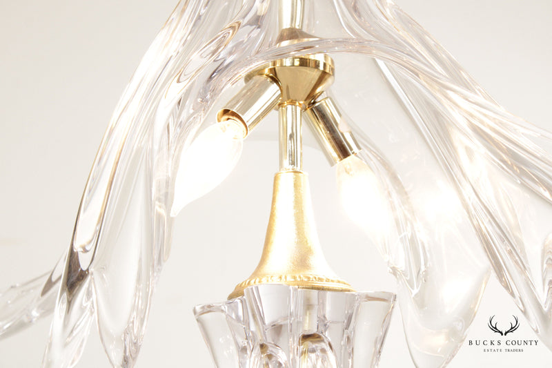 French Cofrac Art Verrier Pair Crystal Table Lamps