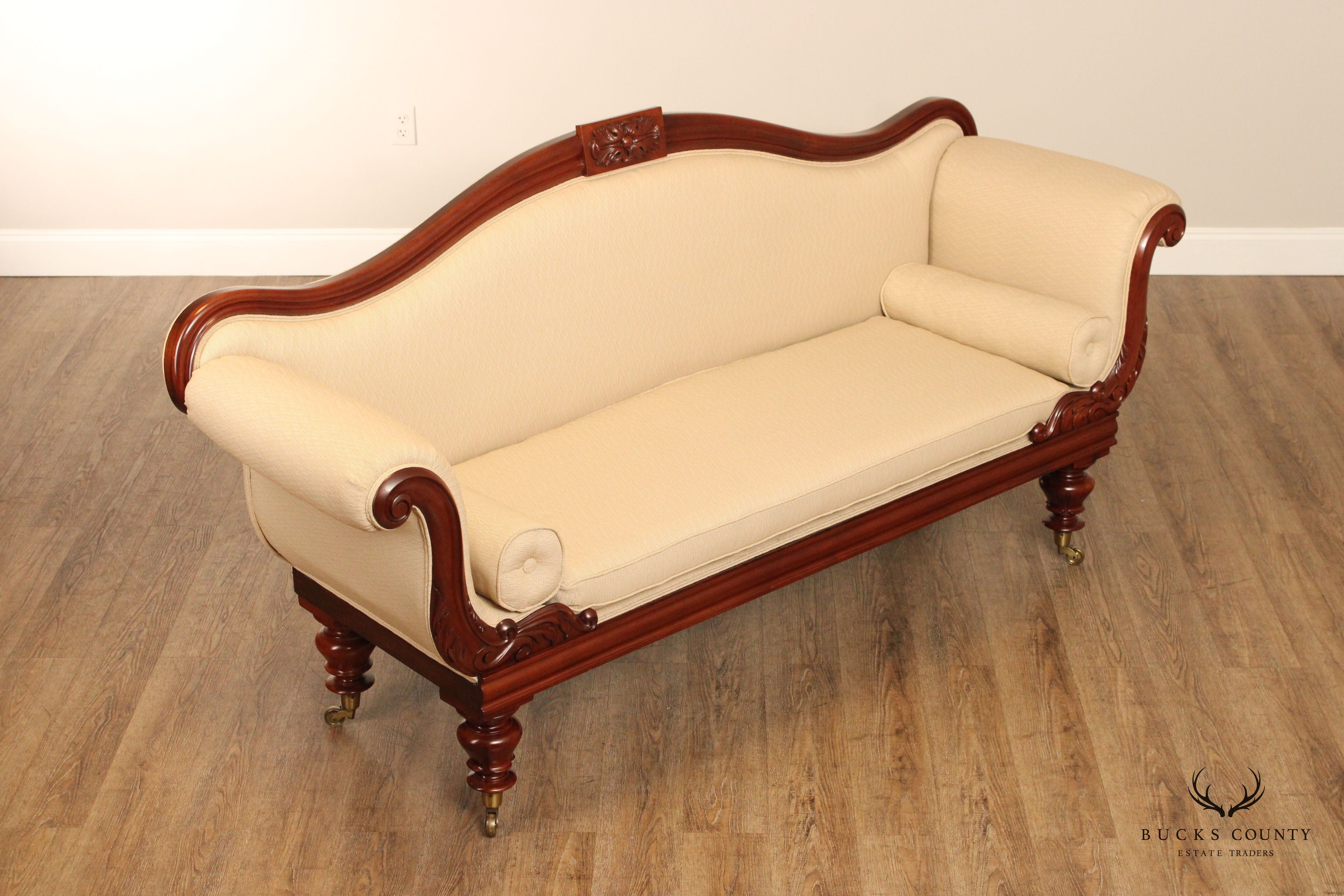 English Regency Carved Mahogany Sofa