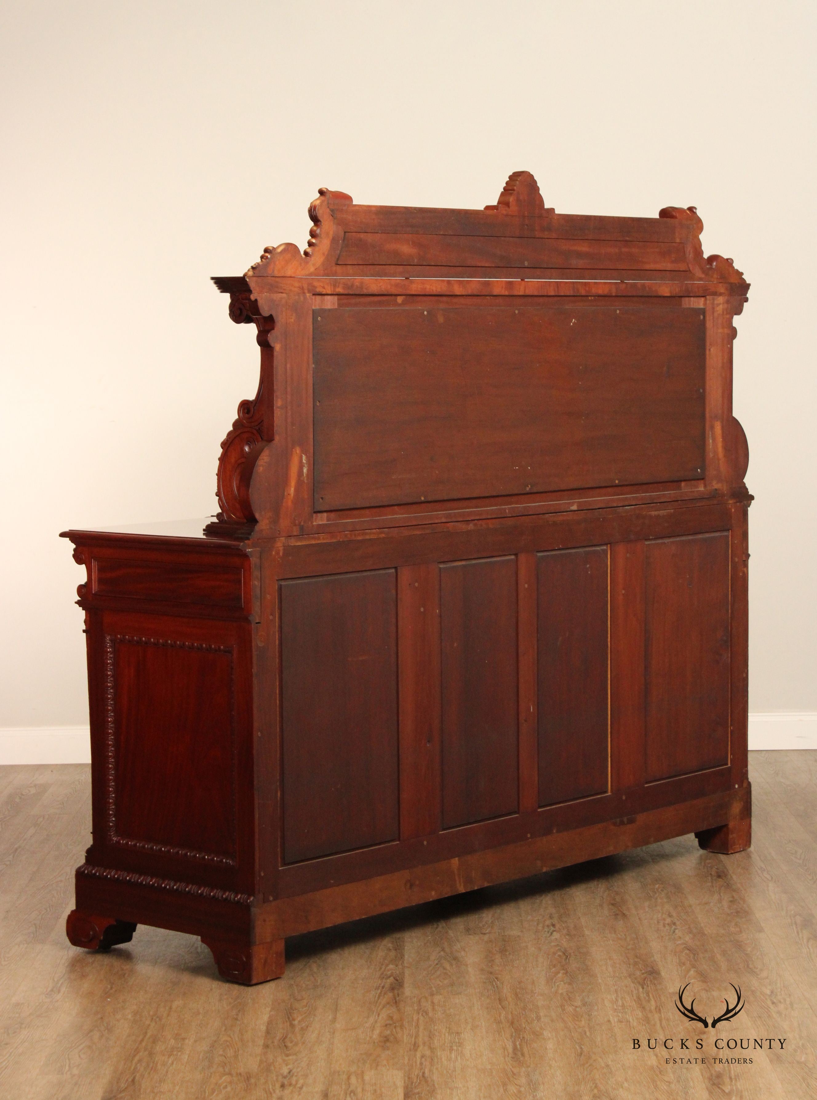 Renaissance Revival Carved Mahogany Sideboard with Mirror