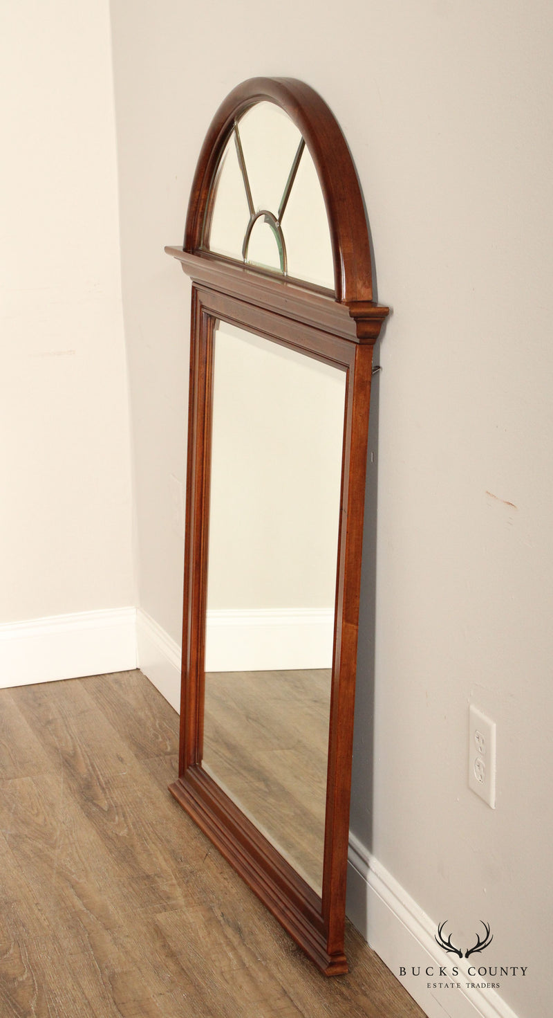 LEXINGTON TRADITIONAL CHERRY FRAME ARCHED BEVELED WALL MIRROR