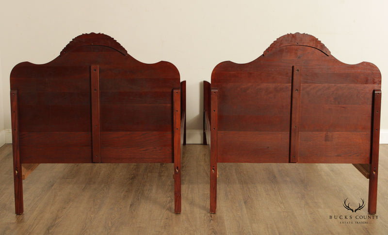 Davis Cabinet Co. Lillian Russell Collection Pair of Cherry Twin Beds