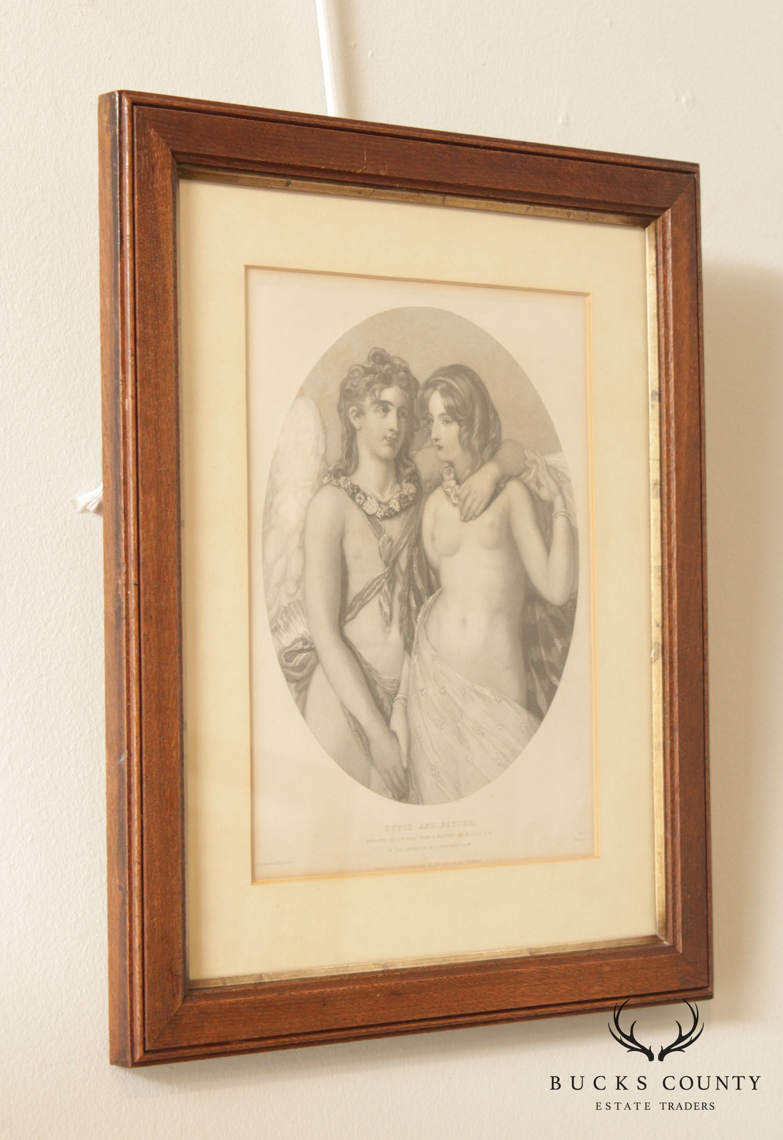 19th C. American Engraving, 'Cupid and Psyche'