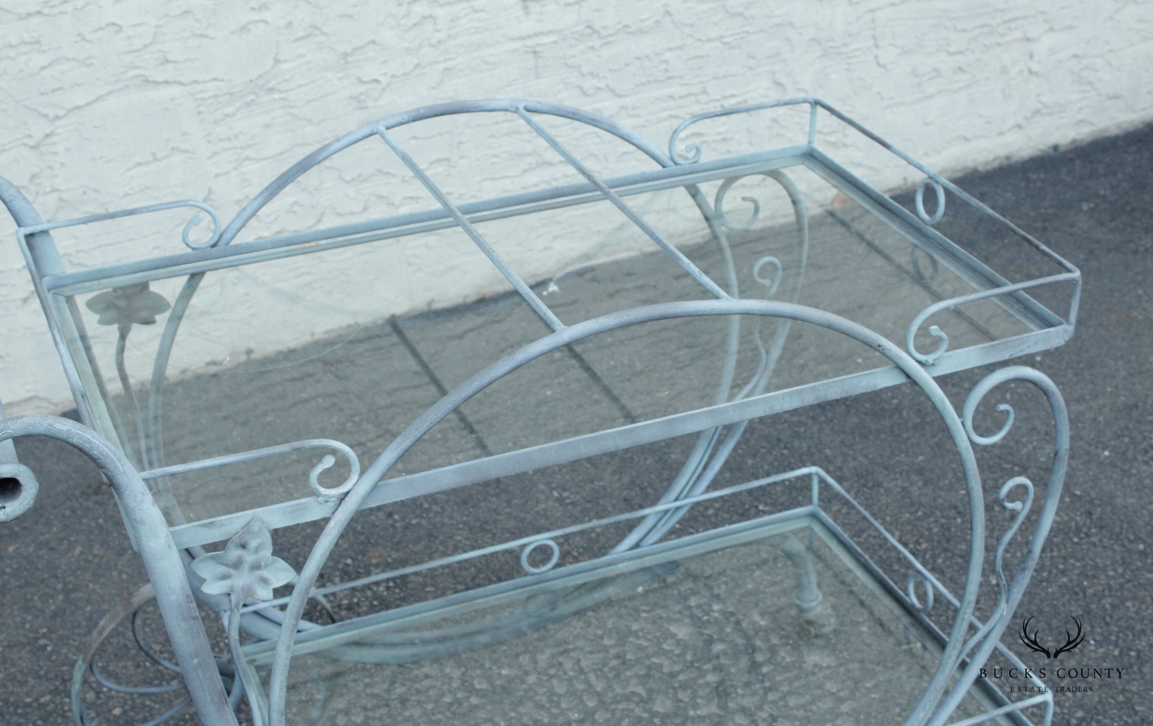 Salterini Vintage Wrought Iron 'Mt. Vernon' Garden Tea Cart