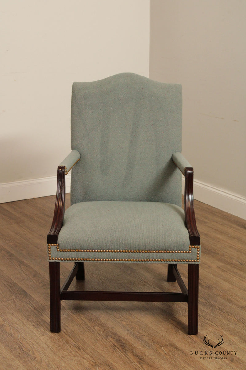 Hickory Seating Chippendale Style Mahogany Frame Lolling Armchair