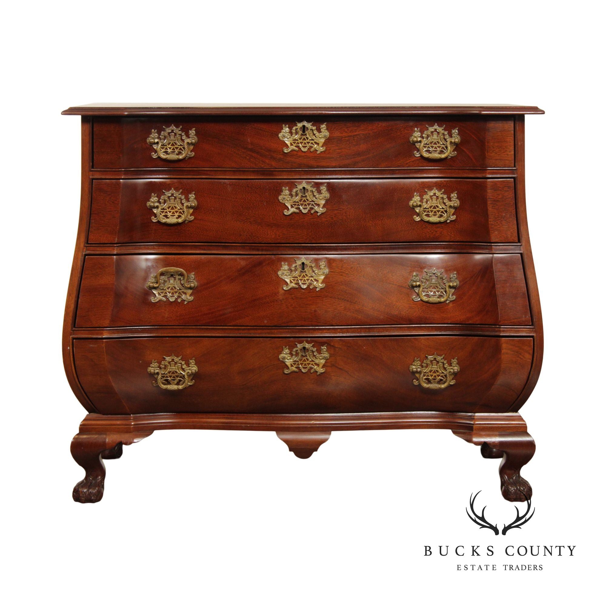 Century Sutton Collection Chippendale Style Mahogany Bombe Chest