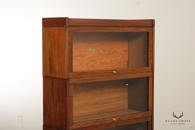 Lundstrom Antique Oak Four Stack Barrister Bookcase