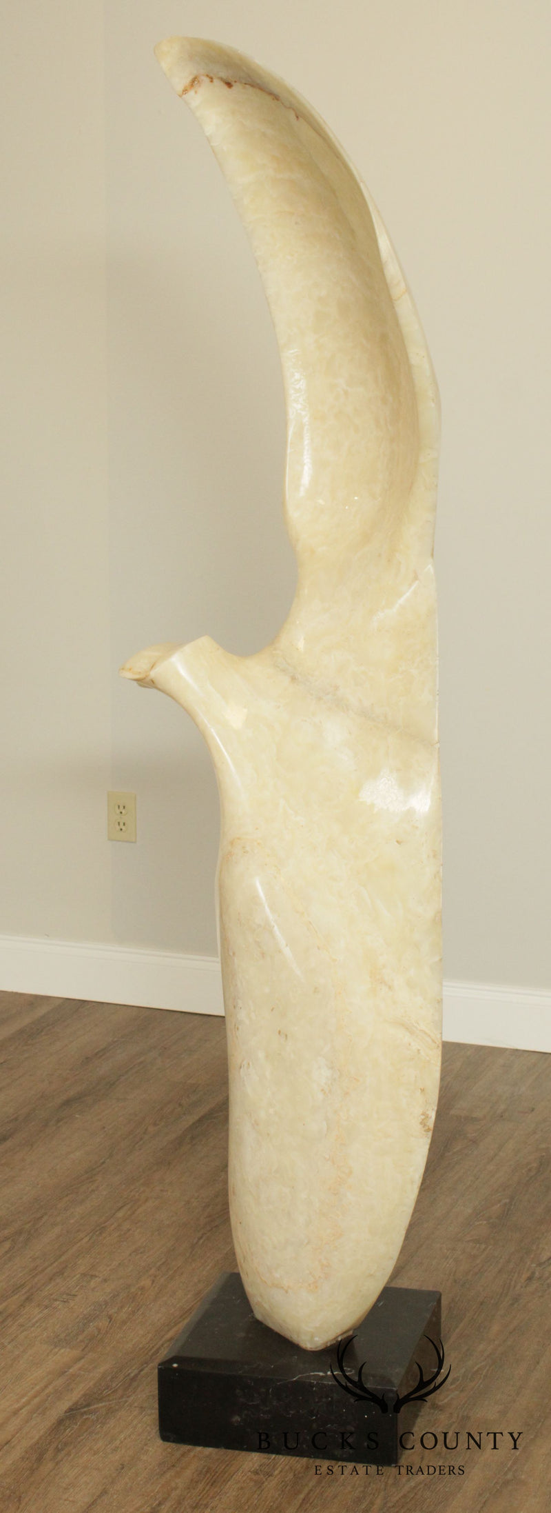 Leonardo Nierman Monumental Bird in Flight Onyx Abstract Sculpture
