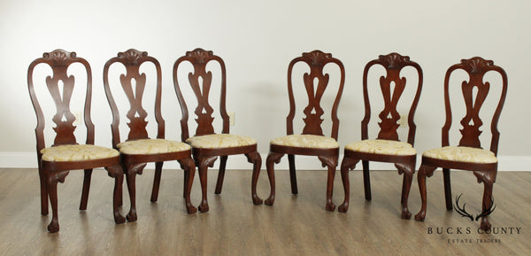 Kittinger Colonial Williamsburg Mahogany Set 6 Queen Anne Dining Chairs