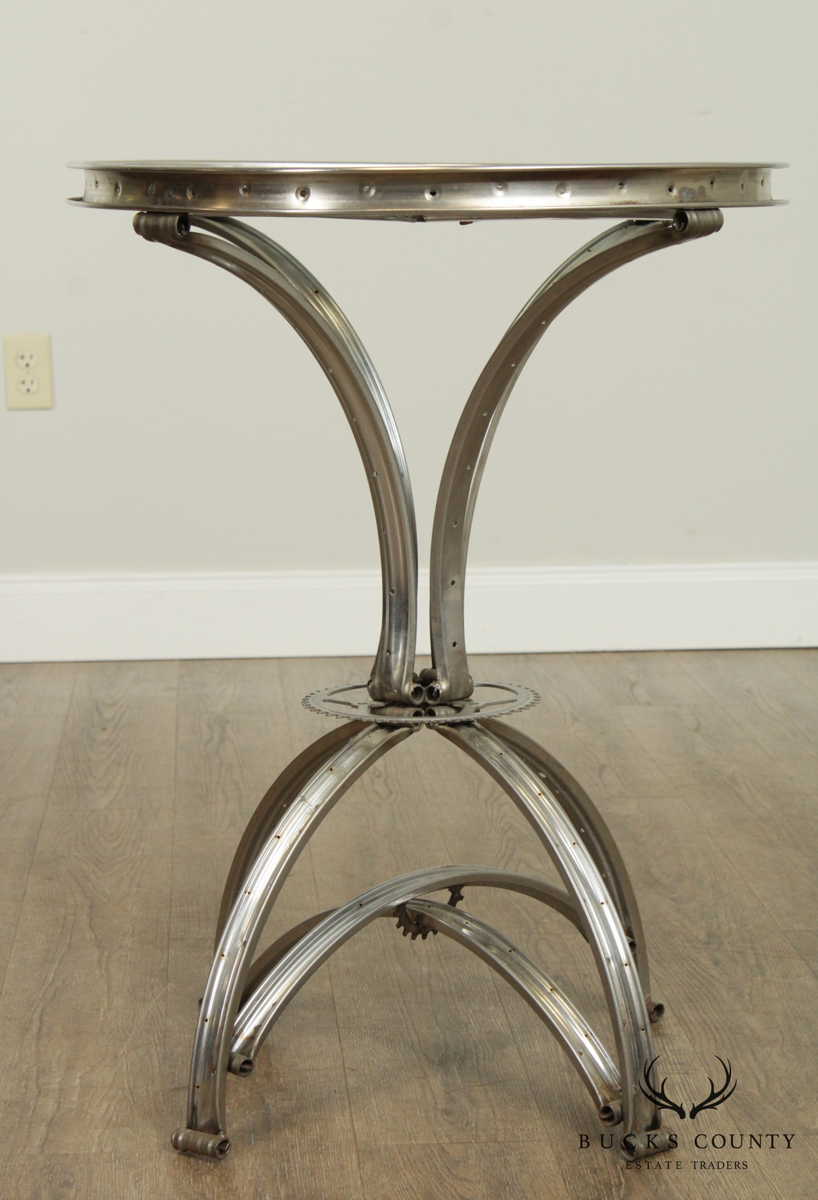 Vintage Assemblage Rim And Sprocket Side Table