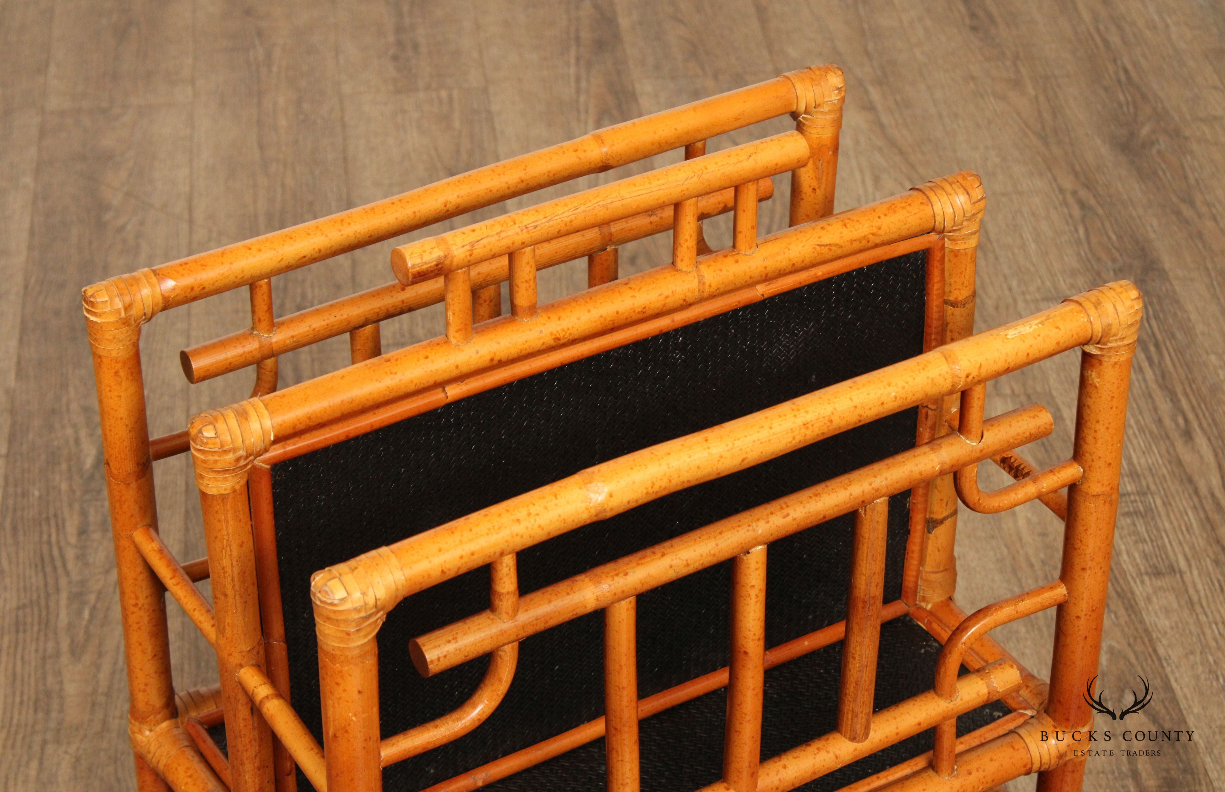 Vintage Chinese Stye Bamboo Magazine Rack