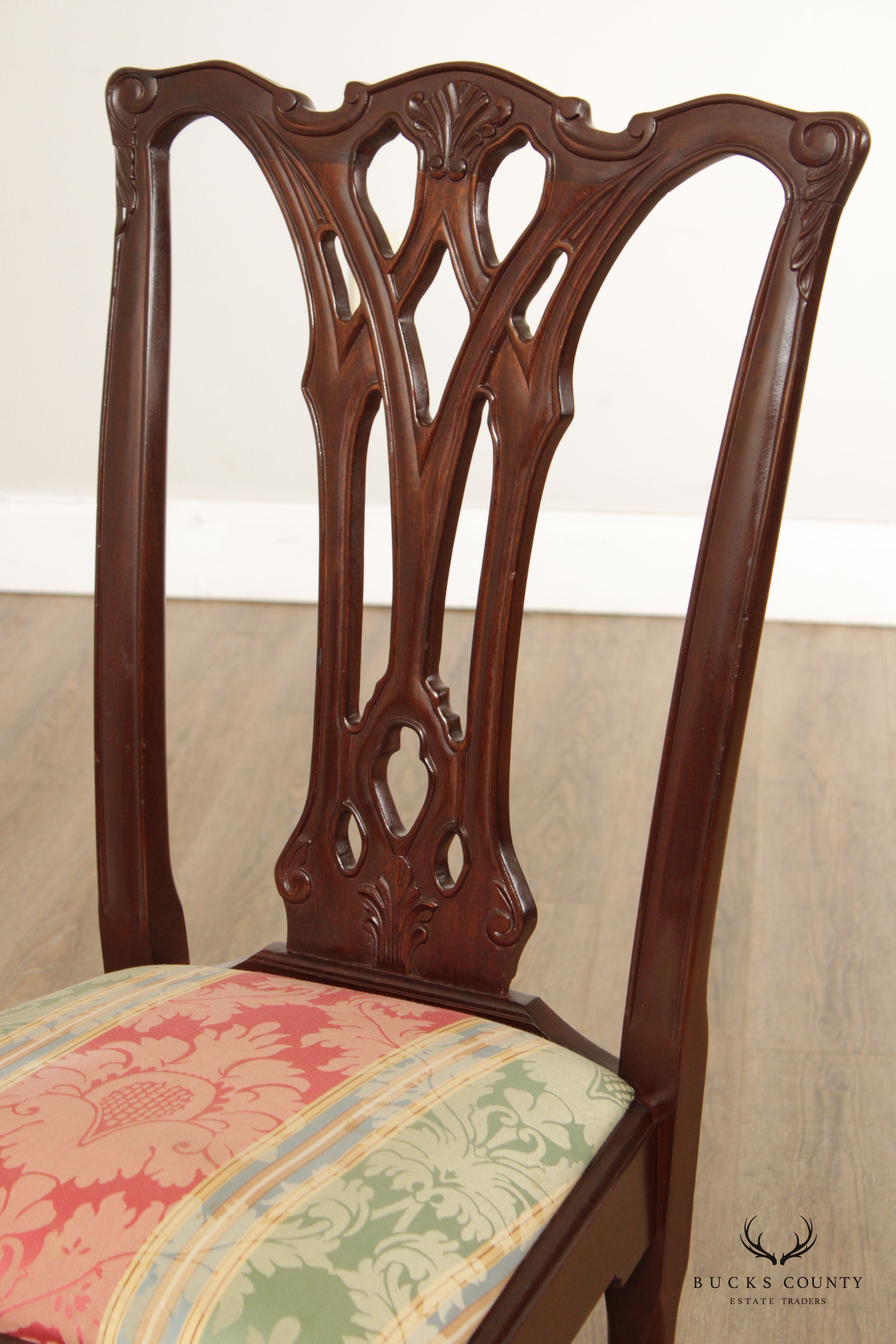 Custom Chippendale Style Mahogany Ball and Claw Foot Side Chair