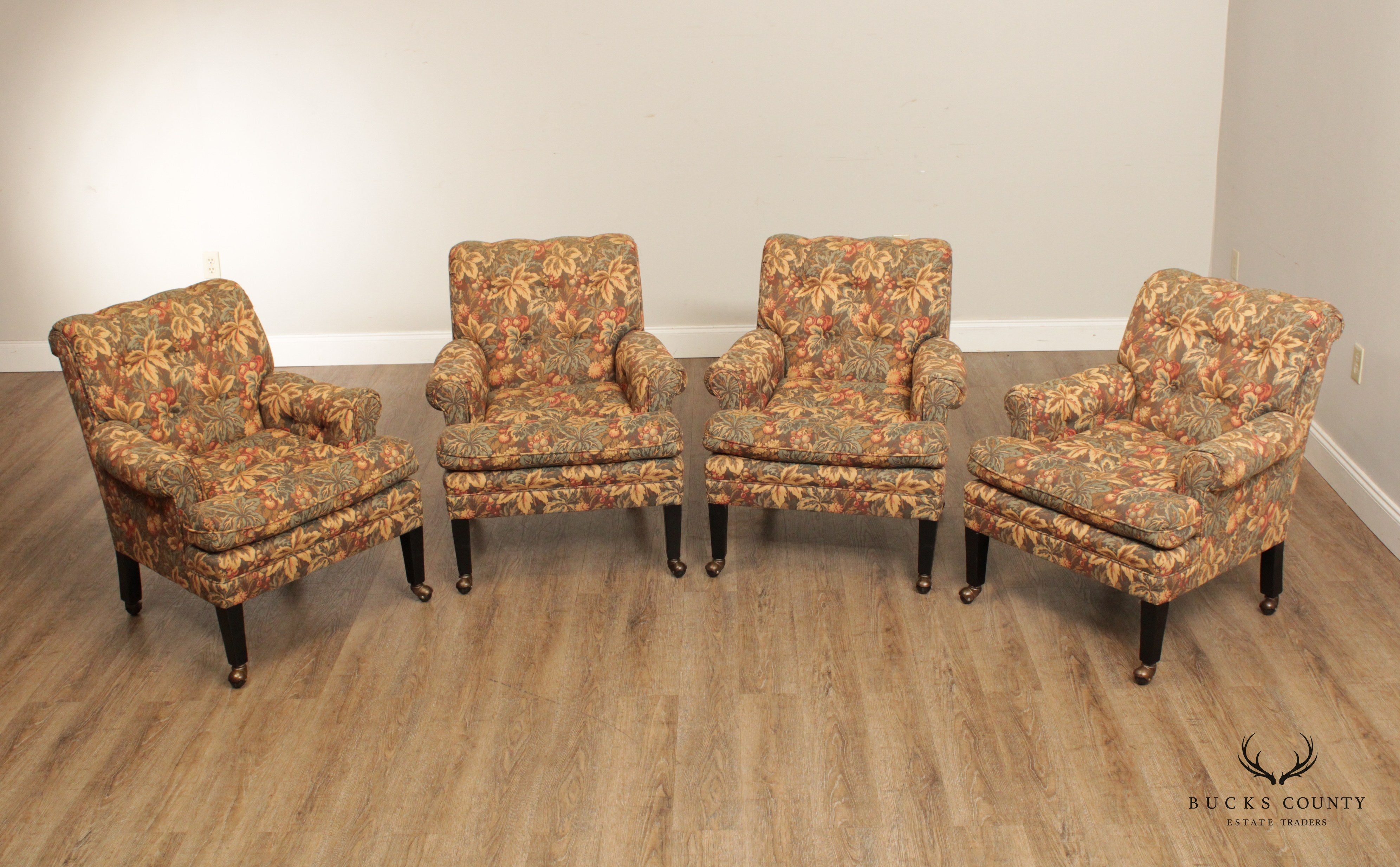 Cabot Wrenn Set Of Four Custom Upholstered Club Chairs