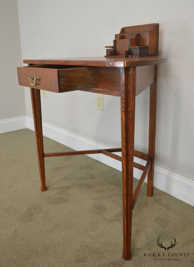 Antique Mission Oak Arts and Crafts Half Round Desk