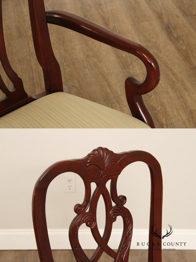 Ethan Allen Set Of Eight '18th Century Mahogany' Collection  Dining Chairs