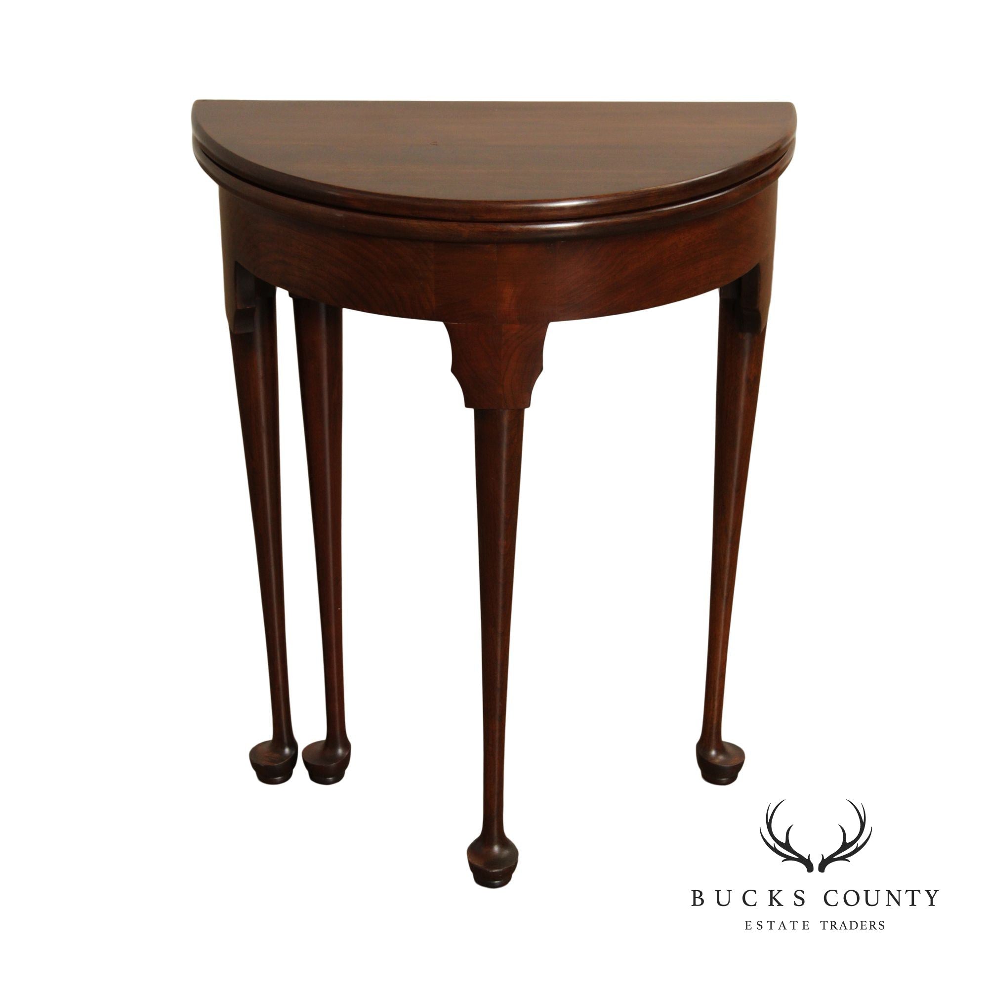 Queen Anne Style Cherry Demilune Gate Leg Occasional Table