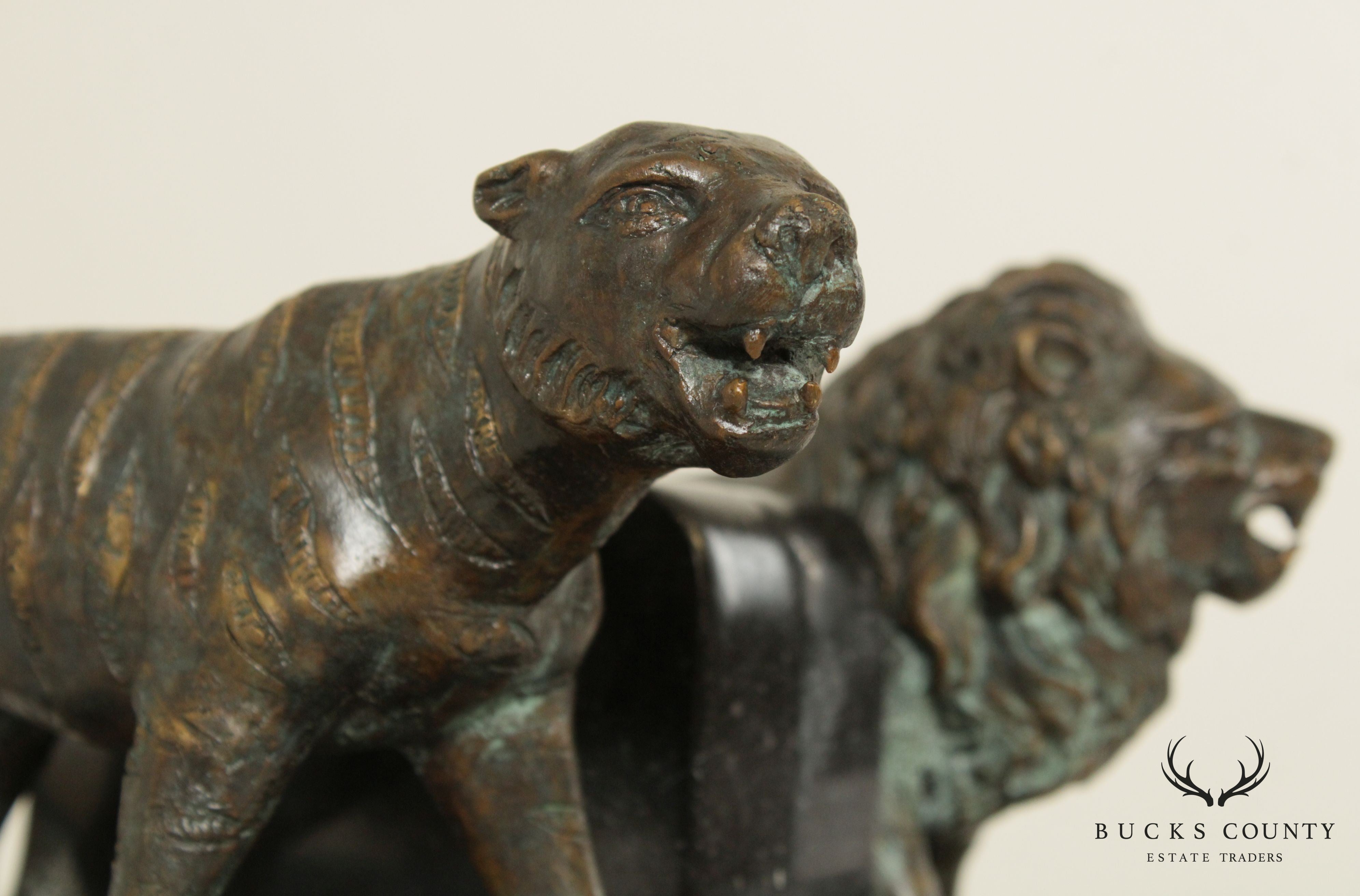 Maitland Smith Bronze Tiger Bookend