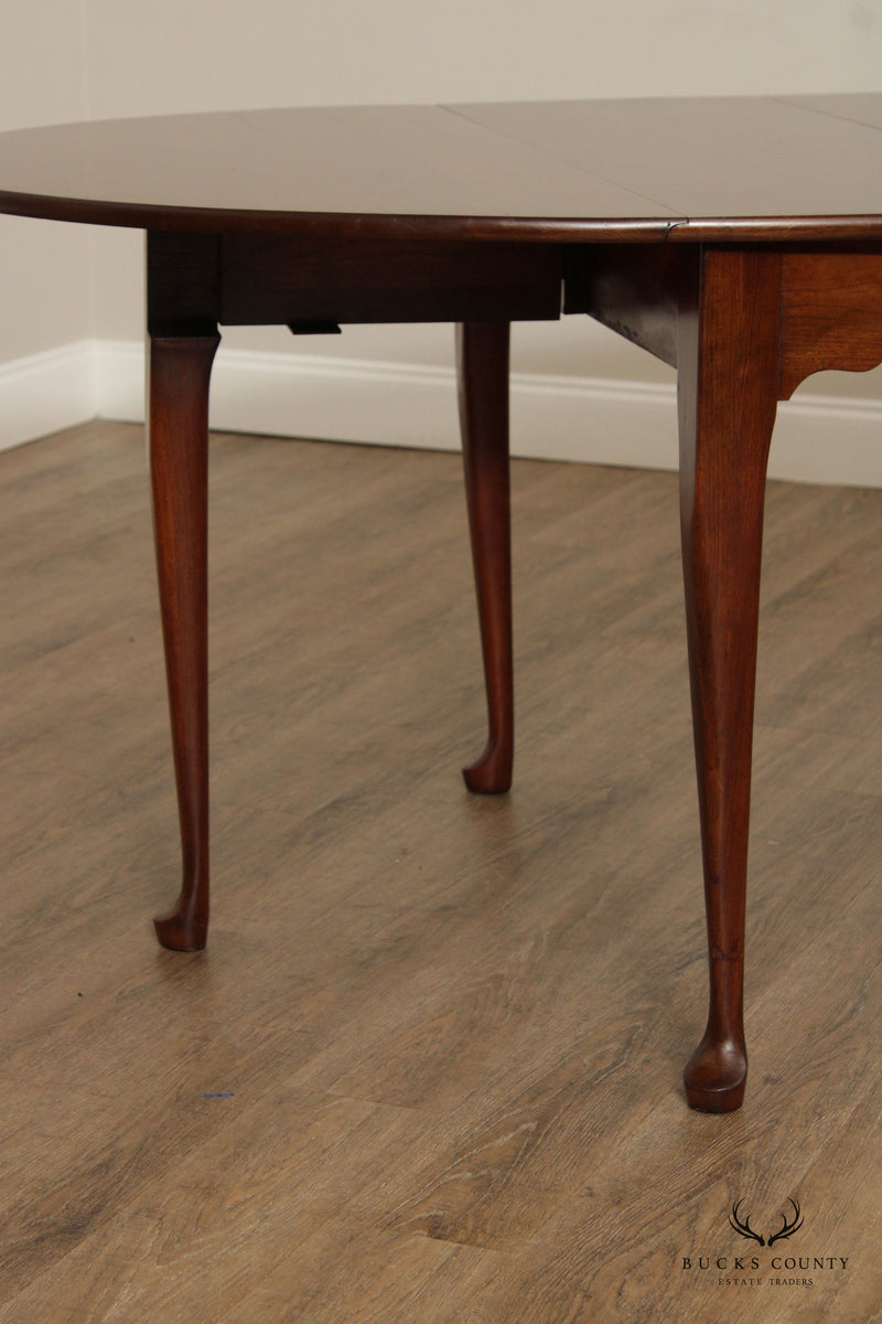 Queen Anne Style Vintage Oval Cherry Drop Leaf Gate Leg Dining Table