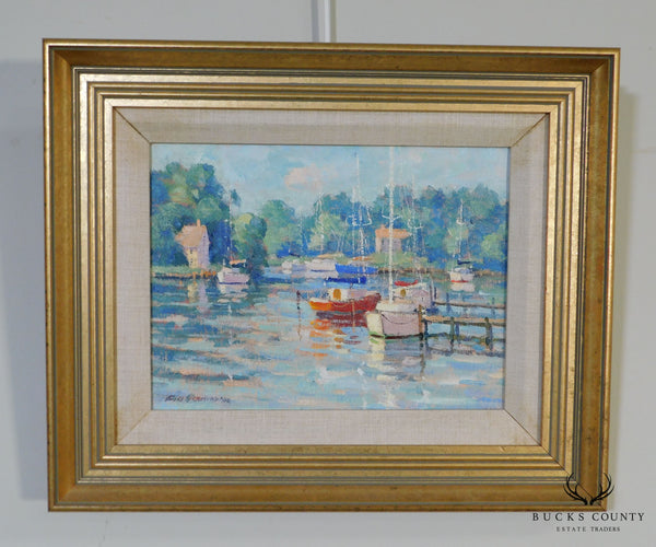 Bill Schmidt "Morning Monticello Avenue" Framed Oil on Canvas Impressionist Painting