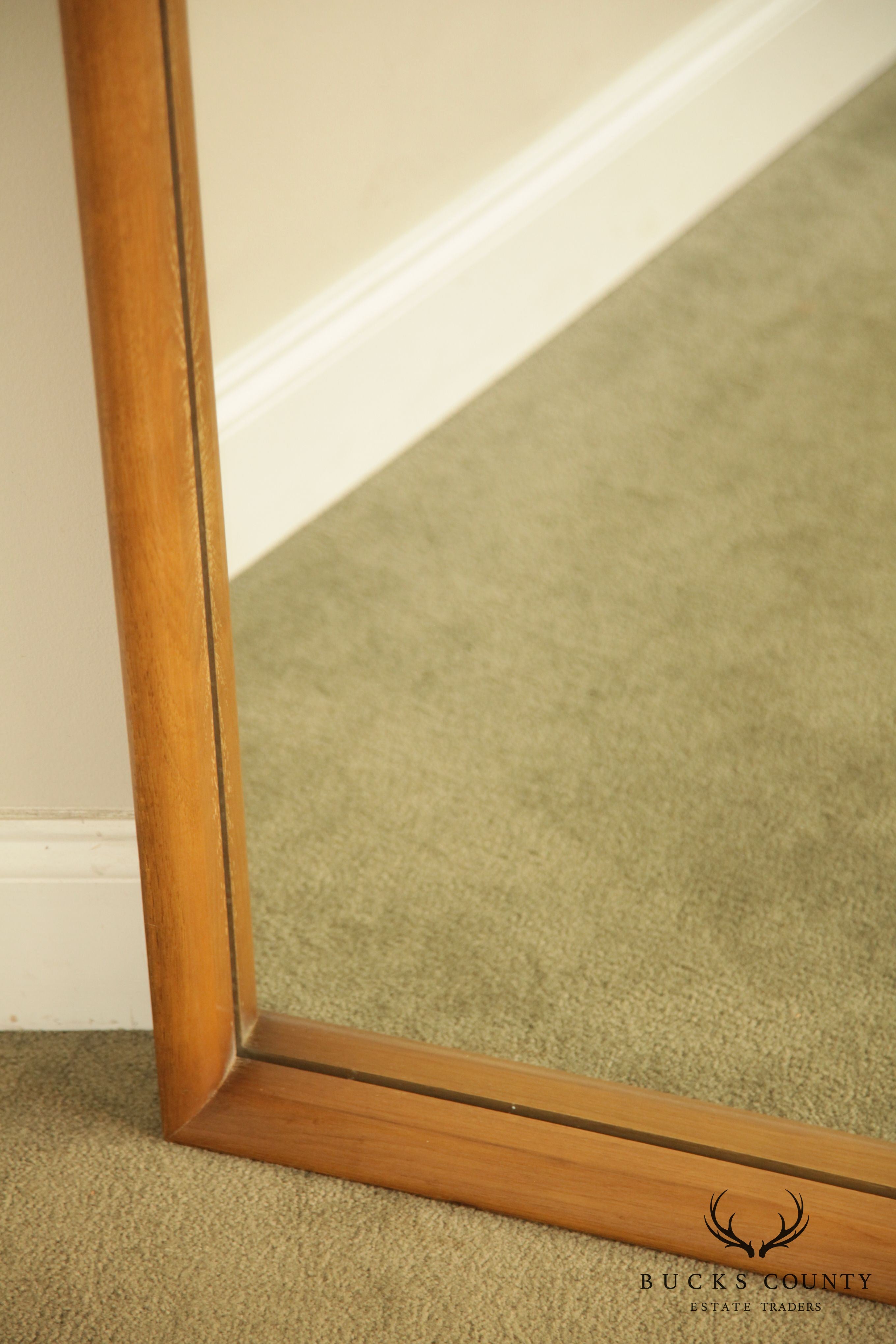 Mid Century Modern Large Walnut Rectangular Mirror