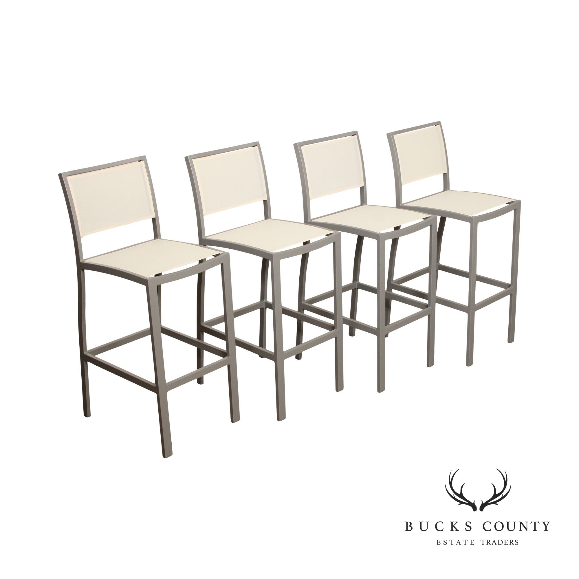 Janus Et Cie 'Koko II' Set of Four Aluminum And Mesh Barstools