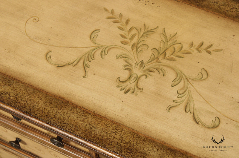 Paint Decorated French Louis XVI Style Chest Of Drawers