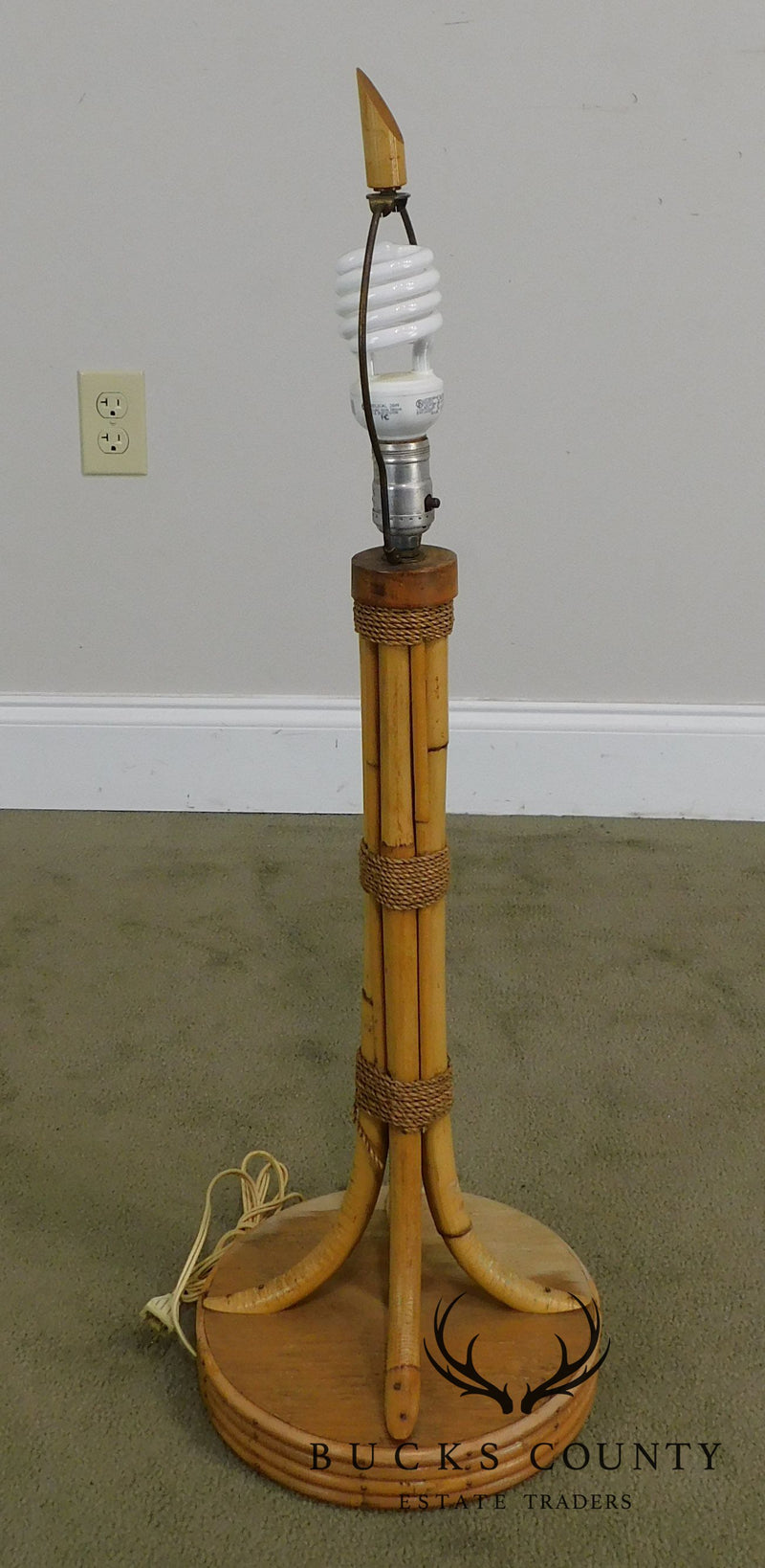 Vintage 1950's Bamboo Table Lamp