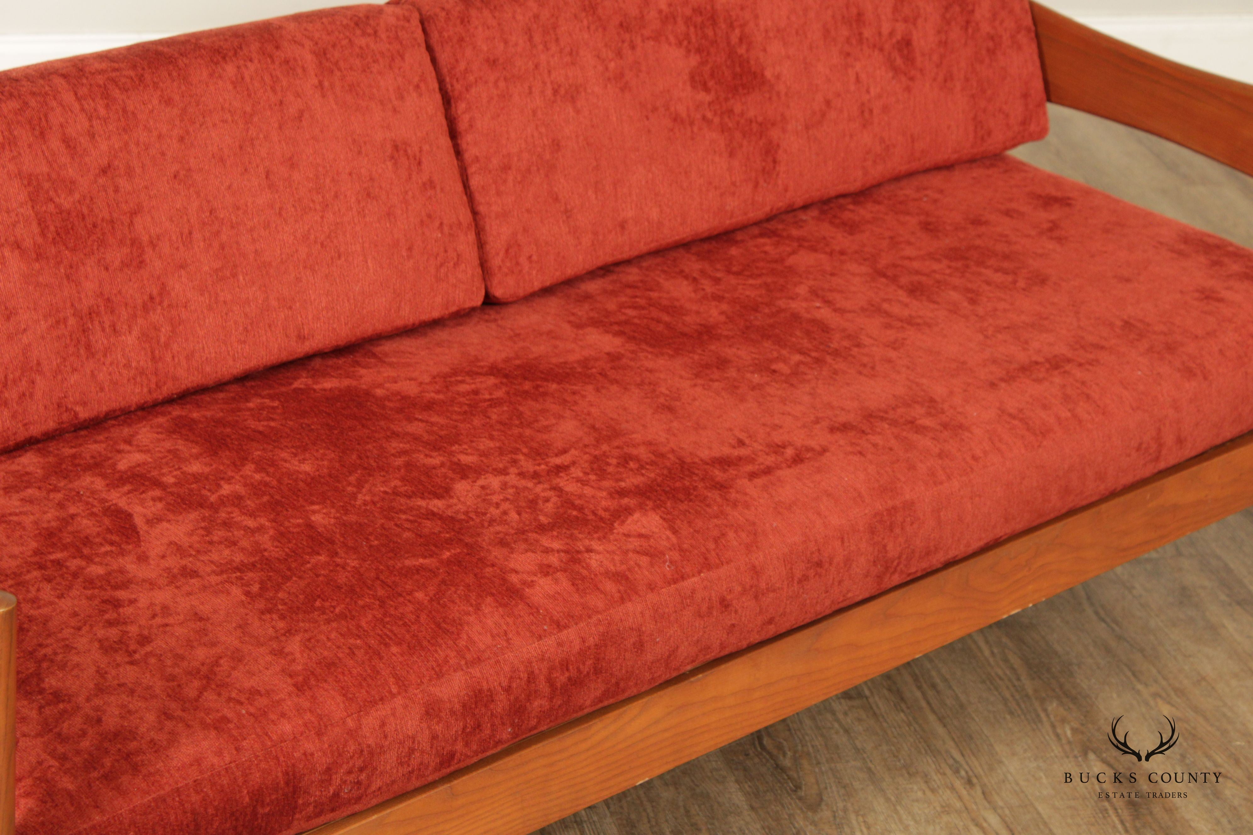 Mid Century Danish Modern Teak Frame Sofa